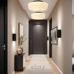 Mid Century Milk Glass Semi Flush Mount Ceiling Light Vintage Style B White