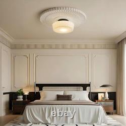 Mid Century Milk Glass Semi Flush Mount Ceiling Light Vintage Style B White