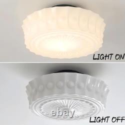 Mid Century Milk Glass Semi Flush Mount Ceiling Light Vintage Style B White