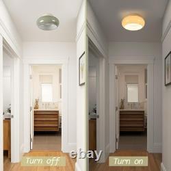 Mid-Century Modern 11 LED Ceiling Light Warm White Milk Glass Energy Efficient