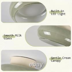 Mid-Century Modern 11 LED Ceiling Light Warm White Milk Glass Energy Efficient