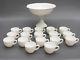Mid-century Modern Mckee Glass Co. 19 Pc Milk Glass Punch Set The Concord 1950s