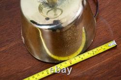Mid Century Modern Table Lamp Swirled Brass Metal White Milk Glass Shade Vintage