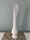 Mid Century Swung White Fenton Glass Vase Hobnail White Milk Glass 22 Tall