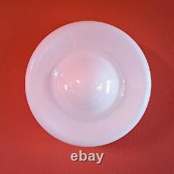 Mid century round white opaline milk glass CEILING WALL SCONCE light