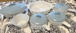 Milk Glasbake Atomic Starburst (10 Set Total)! Lids (4) Milk Glass Soup Bowls3