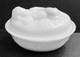 Milk Glass Baby Moses In Bullrushes Covered Dish On Bullrush Base