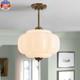 Milk Glass Ceiling Light Fixture, 15 Vintage Semi Flush Mount Pendant Light Wit