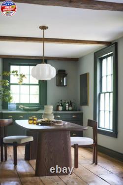 Milk Glass Ceiling Light Fixture, 15 Vintage Semi Flush Mount Pendant Light wit