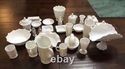 Milk Glass Kitchen Dinnerware Dishes Pre-Owned (31 Items)