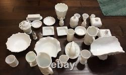 Milk Glass Kitchen Dinnerware Dishes Pre-Owned (31 Items)
