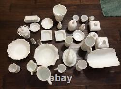 Milk Glass Kitchen Dinnerware Dishes Pre-Owned (31 Items)