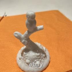 Milk Glass Owl On A Branch Vintage Milk Glass