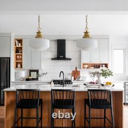 Milk Glass Pendant Light, 10.63 White Pleated Glass Chandelier, Vintage Brass A