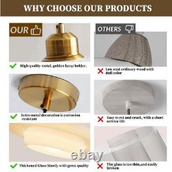 Milk Glass Pendant Light Mid Century Modern Gold Brass Pendant Light Fixture