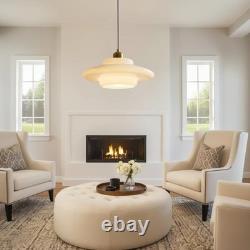 Milk Glass Pendant Light Mid Century Modern Gold Brass Pendant Light Fixture
