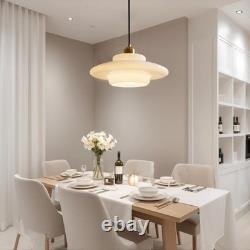 Milk Glass Pendant Light Mid Century Modern Gold Brass Pendant Light Fixture