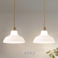 Milk Glass Pendant Lights Kitchen Island 2 Pack Dome Schoolhouse Pendant Ligh