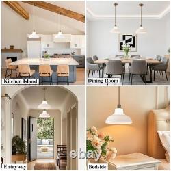 Milk Glass Pendant Lights Kitchen Island 2 Pack Dome Schoolhouse Pendant Ligh