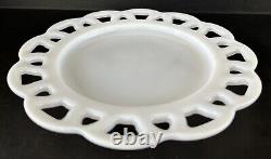 Milk Glass Plates 8 1/2 Hazel Atlas Lace Edge Set of 11