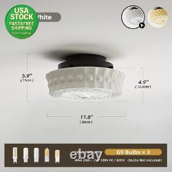 Milk Glass Schoolhouse Ceiling Light 12 Inch Vintage Flush Mount Fixture White