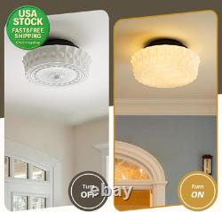 Milk Glass Schoolhouse Ceiling Light 12 Inch Vintage Flush Mount Fixture White