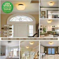 Milk Glass Schoolhouse Ceiling Light 12 Inch Vintage Flush Mount Fixture White