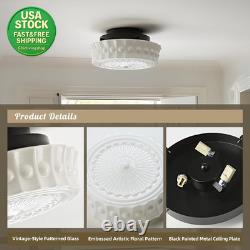 Milk Glass Schoolhouse Ceiling Light 12 Inch Vintage Flush Mount Fixture White