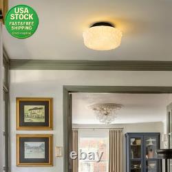 Milk Glass Schoolhouse Ceiling Light 12 Inch Vintage Flush Mount Fixture White