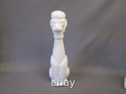 Milk Glass White 15.5 tall Poodle Dog DECANTER Stopper Genie Art Bottle Vintage