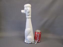 Milk Glass White 15.5 tall Poodle Dog DECANTER Stopper Genie Art Bottle Vintage