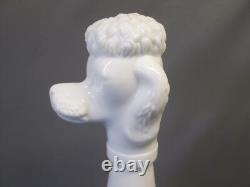 Milk Glass White 15.5 tall Poodle Dog DECANTER Stopper Genie Art Bottle Vintage
