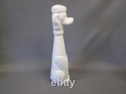 Milk Glass White 15.5 tall Poodle Dog DECANTER Stopper Genie Art Bottle Vintage
