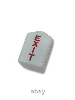 Milk Glass White Exit Double Sided Unusual Light Cover Sign Globe NOS Hardware