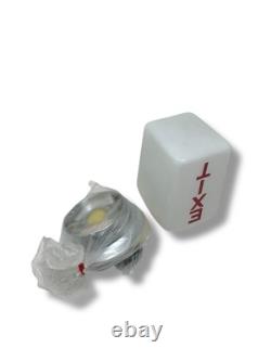 Milk Glass White Exit Double Sided Unusual Light Cover Sign Globe NOS Hardware