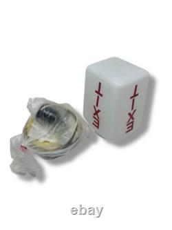 Milk Glass White Exit Double Sided Unusual Light Cover Sign Globe NOS Hardware