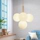 Milk White Glass Chandelier 4-light Globes Hanging Pendant Lamp Ceiling Fixtures
