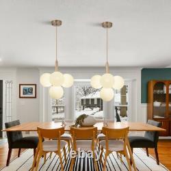 Milk White Glass Chandelier 4-Light Globes Hanging Pendant Lamp Ceiling Fixtures