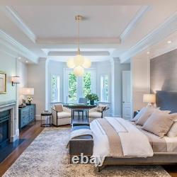 Milk White Glass Chandelier 4-Light Globes Hanging Pendant Lamp Ceiling Fixtures