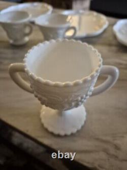 Milk white glass set vintage