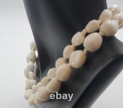 Miriam Haskell 13 Necklace White Milk Glass Double Strand Choker 8 Petal Hook