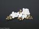 Miriam Haskell White Milk Glass Floral Spray Brooch Signed Vintage