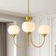 Modern Globe Chandelier 3 Light Mid Century White Milk Glass Vintage Sputnik Cha