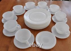 Moderntone Platonite White by Hazel-Atlas 29 piece Set milk glass