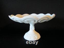 Moon and Star Pattern Glass MILK GLASS Fenton LG WRIGHT XL Open Compote