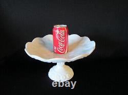 Moon and Star Pattern Glass MILK GLASS Fenton LG WRIGHT XL Open Compote