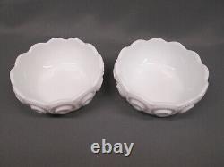 Moon and Stars Pattern Glass HTF Flat Bottom Nappies Bowls Weishar MILK GLASS