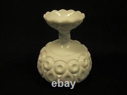 Moon and Stars Pattern Glass LE Smith MILK GLASS 7 Open Cupped Candy Compote