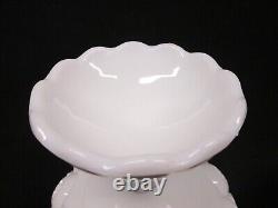 Moon and Stars Pattern Glass LE Smith MILK GLASS 7 Open Cupped Candy Compote