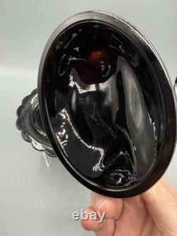 Mosser Amethyst Hen on Nest Covered Dish With White Milk Glass Head